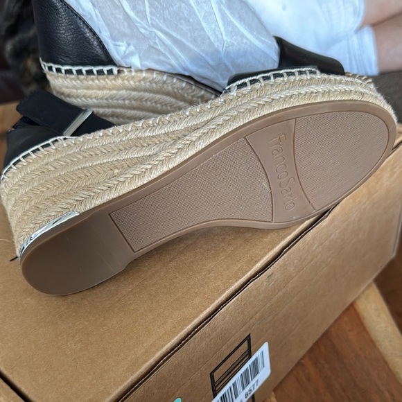 Franco Sarto Black Wedge Sandals - Picture 6 of 6